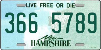 NH license plate 3665789