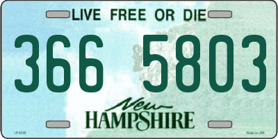 NH license plate 3665803