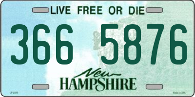 NH license plate 3665876