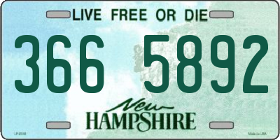 NH license plate 3665892