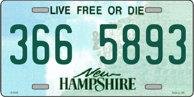 NH license plate 3665893