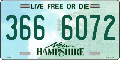 NH license plate 3666072