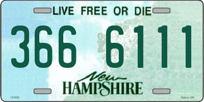 NH license plate 3666111