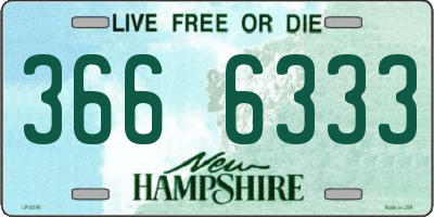 NH license plate 3666333