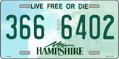 NH license plate 3666402
