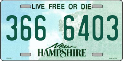 NH license plate 3666403
