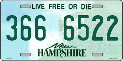 NH license plate 3666522