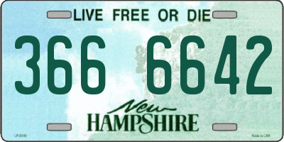 NH license plate 3666642