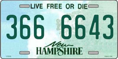 NH license plate 3666643