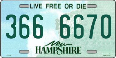 NH license plate 3666670
