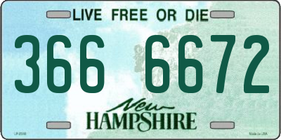 NH license plate 3666672