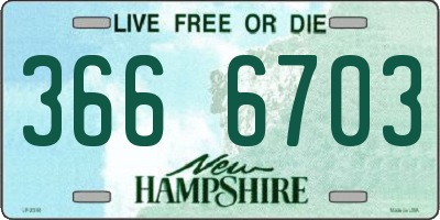 NH license plate 3666703