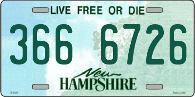 NH license plate 3666726