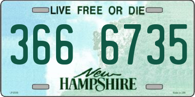 NH license plate 3666735