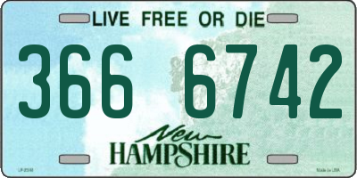 NH license plate 3666742
