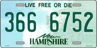 NH license plate 3666752