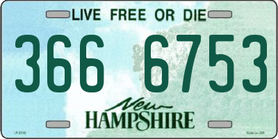 NH license plate 3666753