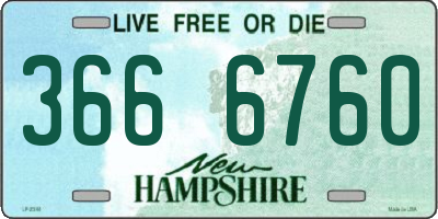 NH license plate 3666760