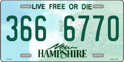 NH license plate 3666770