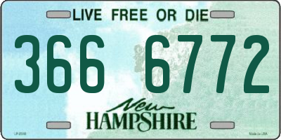 NH license plate 3666772
