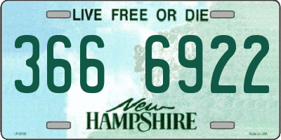 NH license plate 3666922