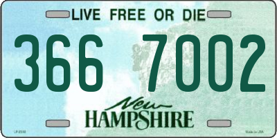 NH license plate 3667002