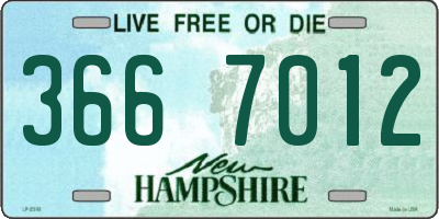 NH license plate 3667012
