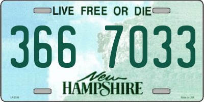 NH license plate 3667033