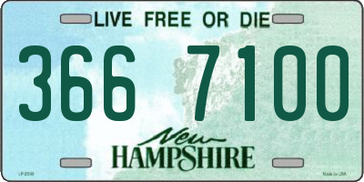 NH license plate 3667100
