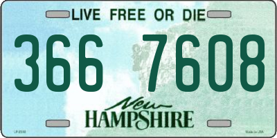 NH license plate 3667608