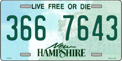 NH license plate 3667643
