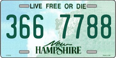 NH license plate 3667788