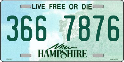 NH license plate 3667876