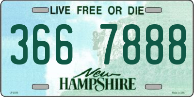 NH license plate 3667888