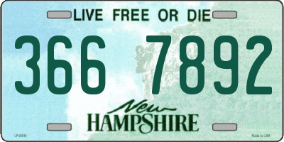 NH license plate 3667892