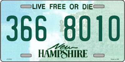 NH license plate 3668010