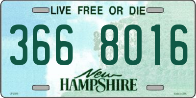 NH license plate 3668016