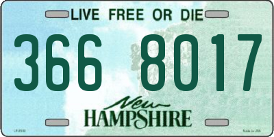 NH license plate 3668017