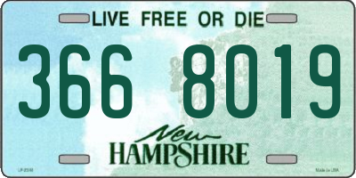 NH license plate 3668019
