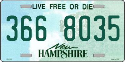 NH license plate 3668035