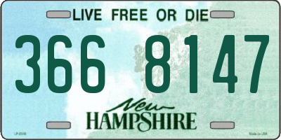 NH license plate 3668147