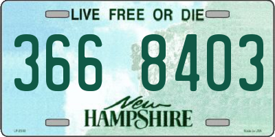 NH license plate 3668403