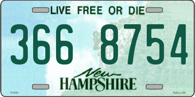 NH license plate 3668754