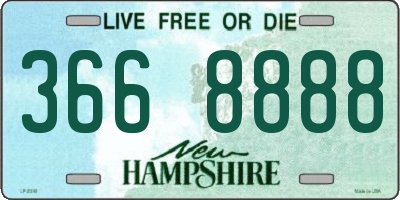 NH license plate 3668888