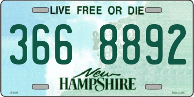 NH license plate 3668892