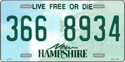 NH license plate 3668934