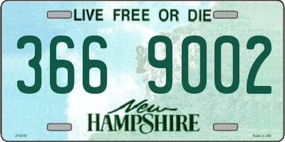 NH license plate 3669002