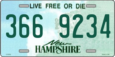 NH license plate 3669234