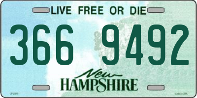 NH license plate 3669492