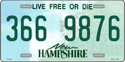NH license plate 3669876